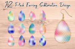 Teardrop Earring Sublimation summer pattern gradient color Product Image 1