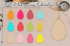 Teardrop Earring Sublimation summer pattern pastel color Product Image 1