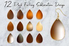 Teardrop Earring Sublimation gradient dark color brown Product Image 1