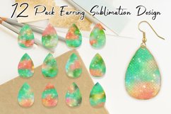 Teardrop Earring Sublimation mermaid scales sparkle Product Image 1