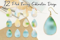 Teardrop Earring Sublimation summer pattern gradient color Product Image 1