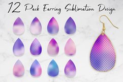 Sublimation earring bundle line pattern gradient blue pink Product Image 1
