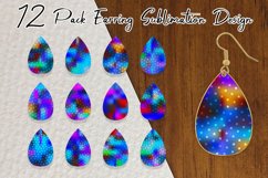 Sublimation earring geometric pattern gradient dark blue Product Image 1