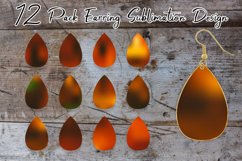 Teardrop Earring Sublimation gradient dark color halloween Product Image 1