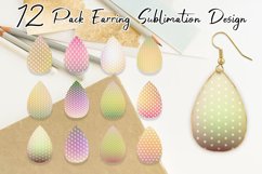 Teardrop Earring Sublimation summer pattern gradient color Product Image 1