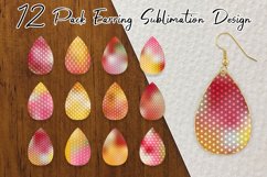 Teardrop Earring Sublimation summer pattern gradient color Product Image 1