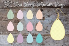 Teardrop Earring Sublimation line pattern pastel color Product Image 1