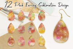 Teardrop Earring Sublimation mermaid scales sparkle Product Image 1