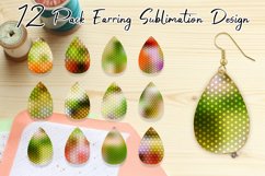 Teardrop Earring Sublimation summer pattern gradient color Product Image 1