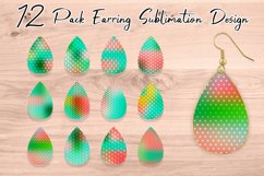 Teardrop Earring Sublimation summer pattern gradient color Product Image 1