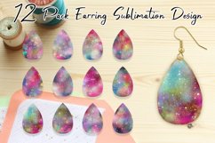 Teardrop Earring Sublimation galaxy space sparkle Product Image 1