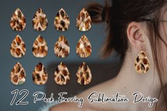Teardrop earring sublimation brown color metallic sparkle Product Image 1