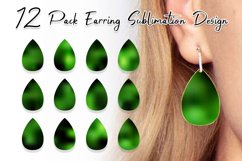 Sublimation earring bundle gradient color dark green Product Image 1