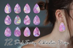 Teardrop earring sublimation pink color metallic sparkle Product Image 1