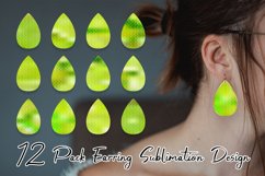 Sublimation earring mermaid scales pattern gradient green Product Image 1