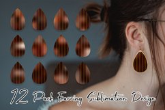 Sublimation earring art deco pattern gradient brown color Product Image 1