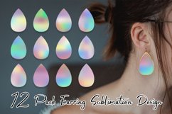 Teardrop earring sublimation hologram color background Product Image 1