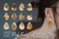 Sublimation earring bundle grid pattern gradient brown Product Image 1