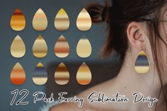 Sublimation earring bundle grid pattern gradient brown Product Image 1