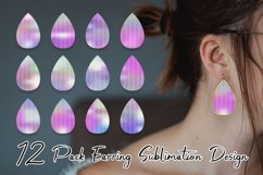 Sublimation earring art deco pattern gradient pink color Product Image 1