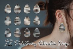 Sublimation earring grid line pattern gradient color gray Product Image 1