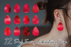 Sublimation earring art deco pattern gradient red color Product Image 1