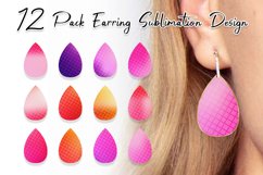 Sublimation earring bundle line grid pattern gradient pink Product Image 1