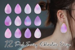 Sublimation earring art deco pattern gradient pink color Product Image 1