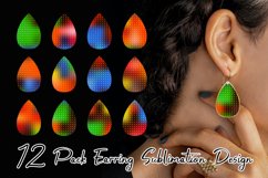 Sublimation earring bundle grid pattern gradient dark color Product Image 1