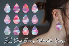 Sublimation earring art deco pattern gradient pink color Product Image 1