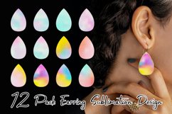 Sublimation earring bundle grid pattern gradient pastel Product Image 1