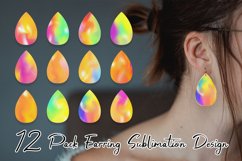 Teardrop earring sublimation bright color gradient backgroun Product Image 1