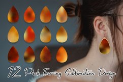 Sublimation earring bundle grid pattern gradient dark orange Product Image 1