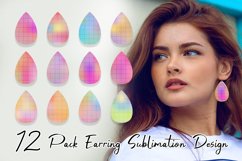 Sublimation earring line grid pattern gradient colorful Product Image 1