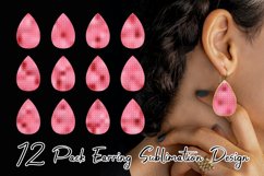 Sublimation earring bundle grid pattern gradient pink Product Image 1