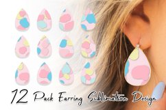 Sublimation earring bundle organic shape pink color Product Image 1