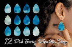 Sublimation earring line pattern gradient blue Product Image 1
