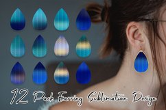 Sublimation earring art deco pattern gradient dark blue Product Image 1