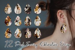 Teardrop earring sublimation brown metallic sparkle Product Image 1