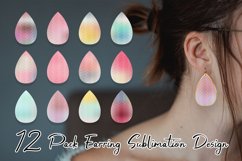 Sublimation earring grid line pattern gradient pastel color Product Image 1