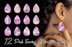 Sublimation earring bundle grid pattern gradient purple Product Image 1