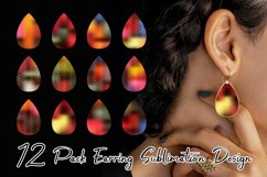 Sublimation earring line grid pattern gradient dark color Product Image 1