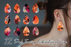Teardrop earring sublimation orange metallic sparkle Product Image 1