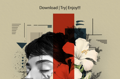 Modern Abstract Digital Collage Portrait Geometric Elements Product Image 3