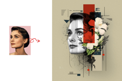 Modern Abstract Digital Collage Portrait Geometric Elements Product Image 2