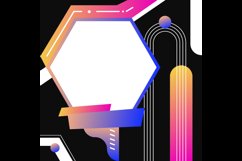 Modern abstract geometric twibbon template design Product Image 2