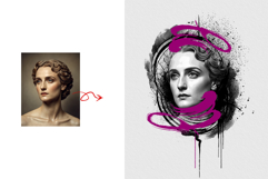 Modern Abstract Ink Splash Portrait Wall Art Photo Effect Product Image 4