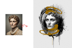 Modern Abstract Ink Splash Portrait Wall Art Photo Effect Product Image 3