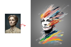 Modern Abstract Portrait Brushstroke Painting Photo Effect Product Image 2