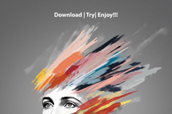 Modern Abstract Portrait Brushstroke Painting Photo Effect Product Image 3